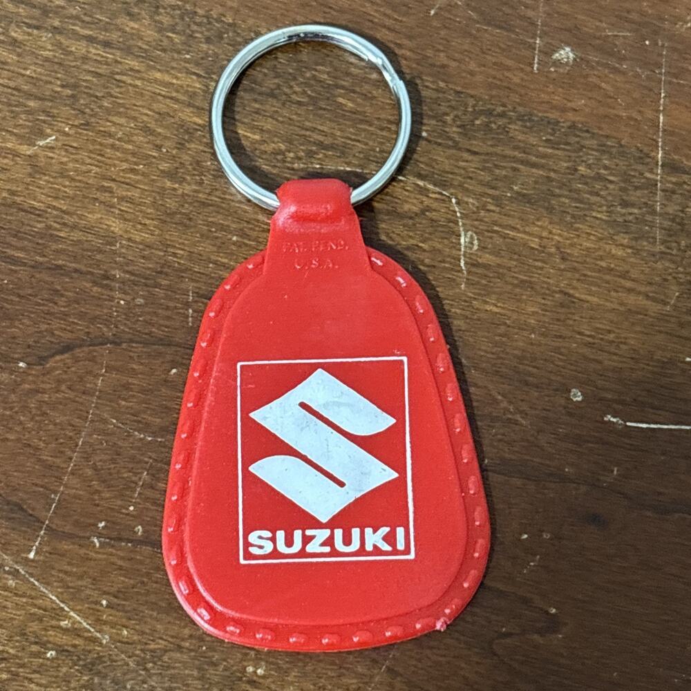 Suzuki Motorcycles Keychain Fob Style Waldor Key Ring Red Vintage